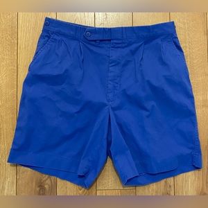 Fuzzy Zoeller 80s Vintage Shorts – 34 Waist, 7.5" Inseam, Cobalt Blue